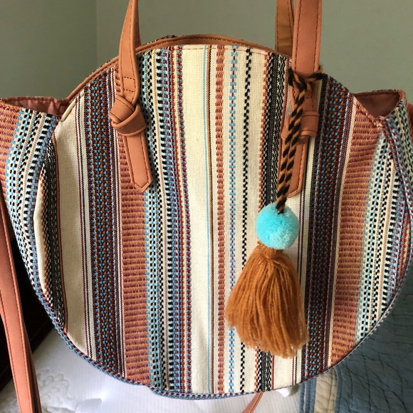 Francesca's Collections Handbags - Francesca's Collections Striped Round Bag - Multicolor